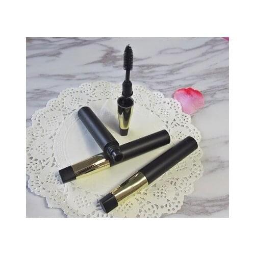 200pcs 7ml plastic PETG small clear Empty Mascara Tube Vial/Bottle/Container with Black Cap for eyelash growth medium mascara