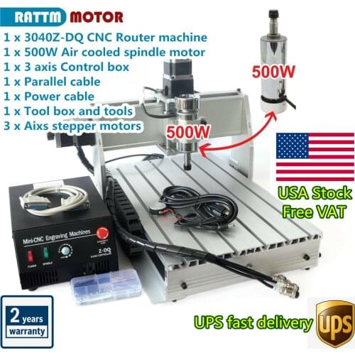 【EU/US Free】3 Axis 3040 Z-DQ CNC 500W Spindle CNC ROUTER ENGRAVER ENGRAVING Milling Cutting DRILLING Machine Ballscrew 220V/110V
