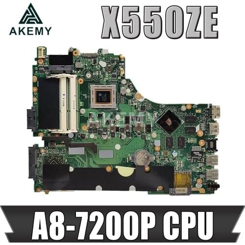X550ZE W/ A8-7200P CPU Mainboard For ASUS VM590Z A555Z X555Z X550ZE X550ZA X550Z X550 K550Z K555Z Laptop Motherboard 100% Test