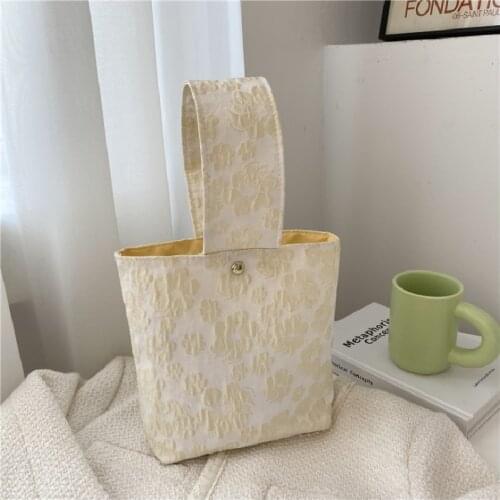 Female Handbag Floral Embroidery Small Square Bag Ins Casual Solid Color Shoulder Portable Shopping Bags For Women Сумка Женская