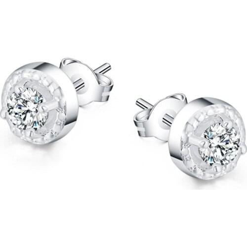 Hot fashion high quality 925 Sterling Silver personality Earrings Women party Jewelry crystal studs earrings Christmas Gifts