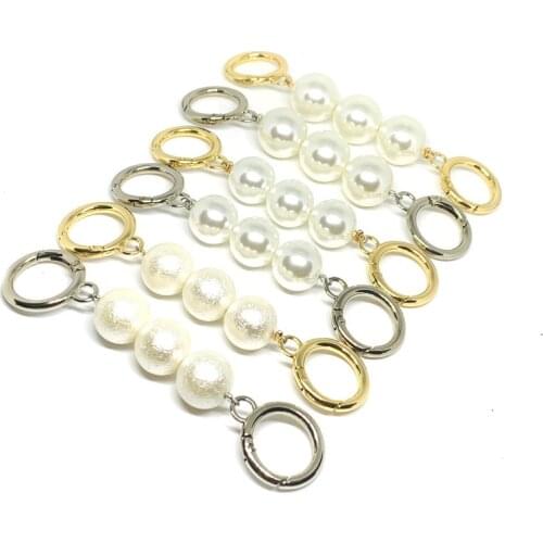 1pcs Fashion Imitate Pearl Chain Buckles Replaceable Shoulder Strap Extension Extended Short Chain for Bag DIY Accessories