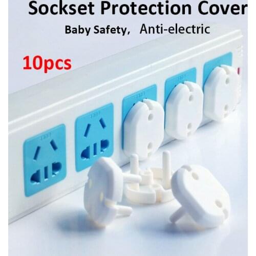 10pcs Child Safety Anti-electric Cover Power Socket Protection Cover Outlet Plug Safety Flame Retardant material