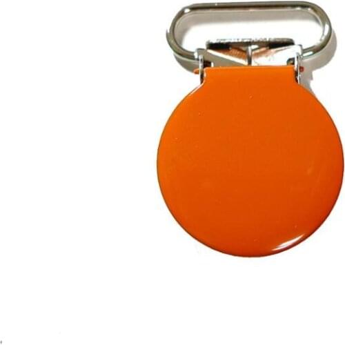 25pcs 20mm 3/4" #6 ORANGE Round Pacifier Clips