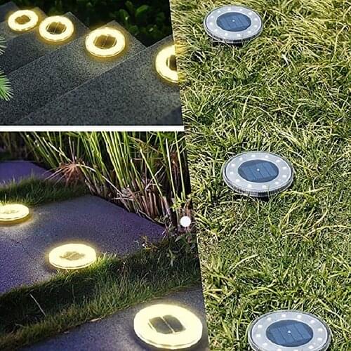 4pcs Solar Light Outdoors Waterproof 12 LED Solar Street Light Garden Decor Buried Stair Lamp Underground Decking Lampy Solarne