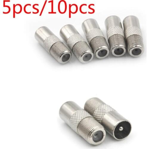 5/10pcs STB Quick Plug RF Coax F Female To RF Male Connector TV Antenna Coaxial Connector F Connector TV Coaxial plug
