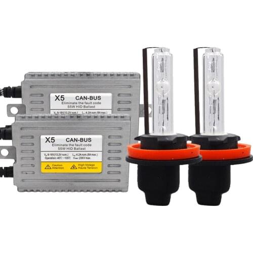 55W No Error Canbus HID Xenon Kit 4300K H1 H7 H11 6000K Cnlight HID Bulb HB3 HB4 9012 D2H 5000K AC 55W DLT X5 Canbus Ballast Kit