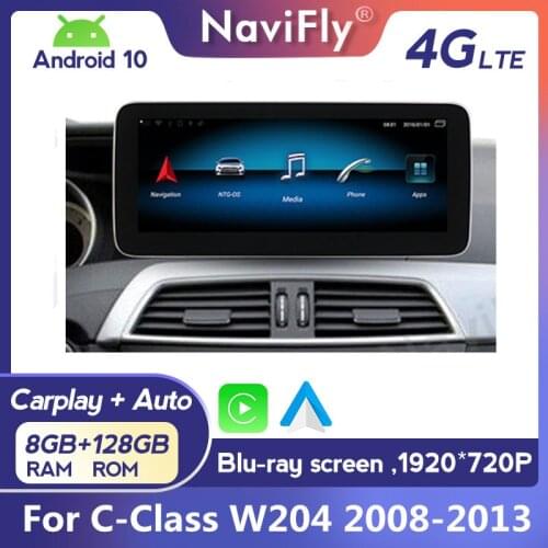 Android 10 Car radio For Mercedes Benz C Class C-Class W204 S204 2008- 2011 2012 2013 audio stereo navigation gps Carplay Auto