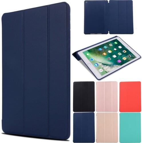 Case For iPad 9.7 inch 6th 5th Generation 2017 2018 Air 1 Air 2 Cover Case Magnetic Folding Stand PU Leather Smart Silicone Case