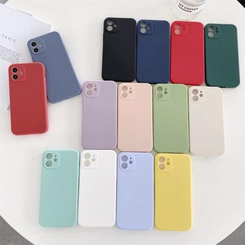 Lovebay New Silicone Candy Color Phone Case For iPhone 11 12 Pro X XR XS Max 8 7 6s Plus SE 2020 Lens Protection Soft Back Cover