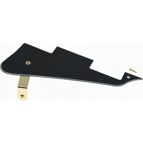 Black 3 Ply LP Guitar Pickguard Scratch Plate with Gold Bracket fits LP