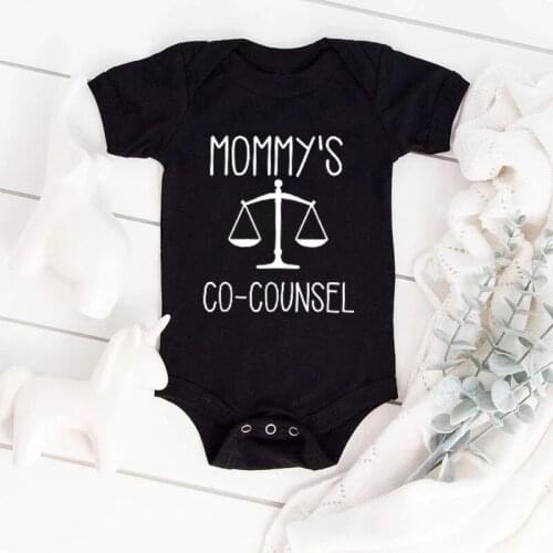 Mommys Co-counsel Pattern Newborn Funny Baby Boys Girls Short Sleeve One Piece Romper Jumpsuit Mommy Gifts Casual Kids Clothes