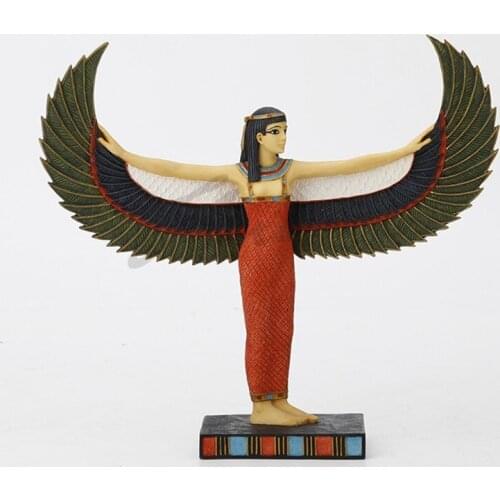 EGYPT ISIS STATUE RESIN ART SCULPTURE DECORATION GOD OF FERTILITY WINGS FIGURINE NORDIC HOME DECORATION ACCESSORIES R5217