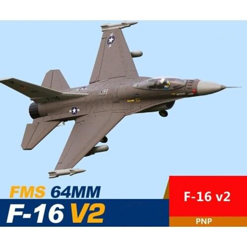 FMS 64mm F16 F-16 V2 Falcon Ducted Fan EDF Jet Grey EPO 4S Scale RC Airplane Fighter Model Hobby Plane Aircraft Avion PNP