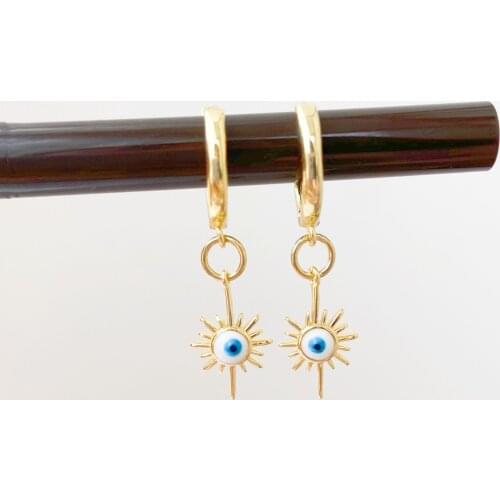 HECHENG 1pair Blue Eyes Pendant Stud Earrings Wholesale For Women Vintage Big Evil Eye Statement minimalist Jewelry