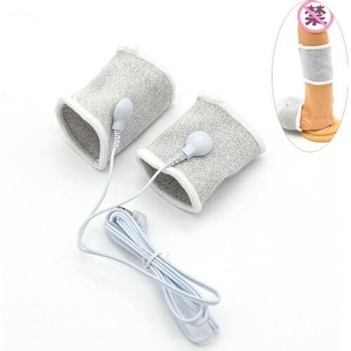 Electro Shock Conductive Fibers Penis Rings , Electric Shock Therapy Cock Ring Massagers Delayed Ejaculation Sex Toys For Men