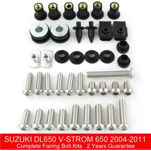 For Suzuki DL650 V-Strom 650 2004-2011 Motorcycle Complete Full Fairing Bolts Kit Speed Nut Fairing Clips Stainless Steel