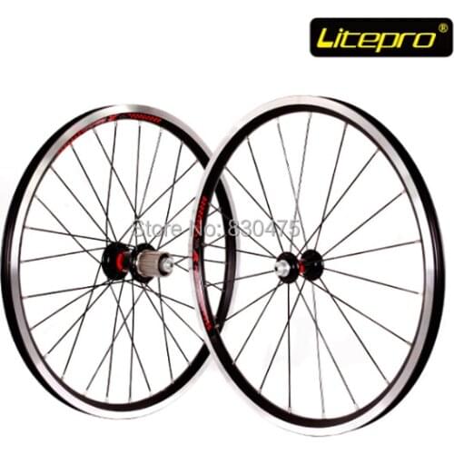 Litepro cump fun 20inch 406 wheel set folding bike V brake wheel set for sp8 vp18 74mm/130mm