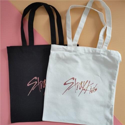KPOP Stray Kids Printing Canvas Bag BANG CHAN KIM WOO JIN LEE MIN HO Shopping Bag Shoulder Bag Fans Collection a36