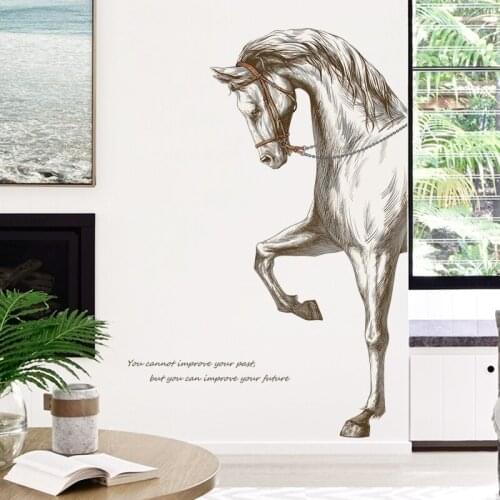 Creative Horse Wall Stickers Teenager Modern Bedroom Living Room Decoration Aesthetic Home Office Decor Decals for Furniture Art