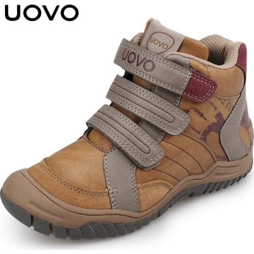 UOVO Brand Mid-Calf Boys Shoes Kids Sport Shoes Outdoor Children Buckle Strap Design Casual Sneakers for Boys