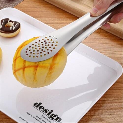 Kitchen Utensils Food Tong 410 Stainless Steel Cooking Barbecue Meat Tong Buffet Patisserie Salad Clamp 7/9/12 inch