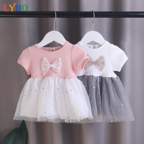 Summer Girl Dress Cotton And Tulle Girls Dresses Bow Princess Teenage Casual Clothes Daily Kids Sweet Style Dresses For Girls