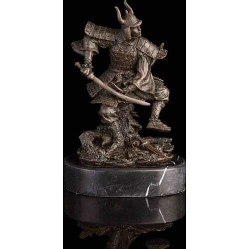 TOP COOL ART WORK - Emperor of Japan mikado samurai Sculpture Art bronze statue -HOME OFFICE Porch lobby decorative art