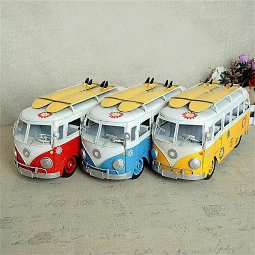 1:24 Scale Retro Model Car Bus Childrens Educational Toys,Green Red Color Miniature Car Collectible Toys for Birthday Gift