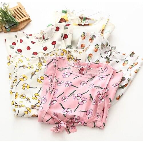 Lovely Infant Kid Baby Girls Dress Summer Clothes Floral Print Children Sleeveless vest cute Princess Dresses