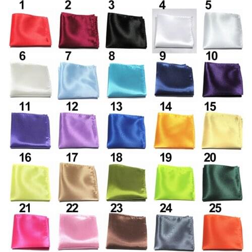 Men Handkerchief Satin Solid Plain Suits Pocket Towel Accessories Wedding Party Head Wrap Neck Scarf Wristband