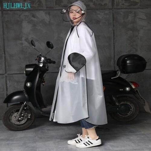 2021 new EVA fashion transparent multi-function upgrade raincoat electric bicycle hiking rainstorm-proof riding poncho