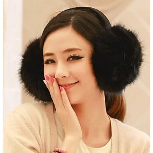 Solid color earmuffs winter Warm Big Earmuff New girls headphones fur solid color earmuffs Classic Ear Cover unisex Fur Earmuff