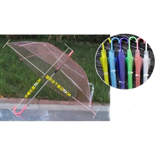 Wholesale Diameter 93CM Transparent Straight Umbrella Multi-Colour Clear Umbrella Long Handle Hanging Umbrellas