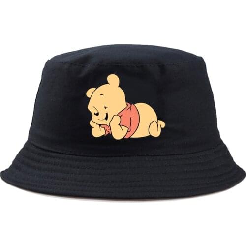 Disney Baby Winnie the Pooh Bob Hat Man Women Bucket Hat Unisex Summer Fishing Hat Reversible Sunscreen Cute Outdoor Panama Cap
