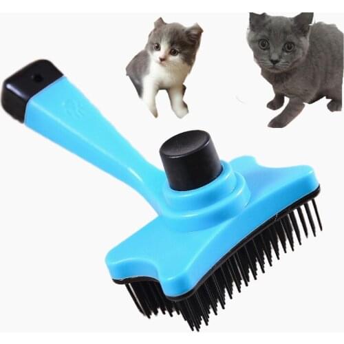 Pet Hair Comb Dog Cat Plastic Hair Remover Brush Automatic Fur Trimming Clean Tool Needle Grooming Comb Pets Cats Hair Removal