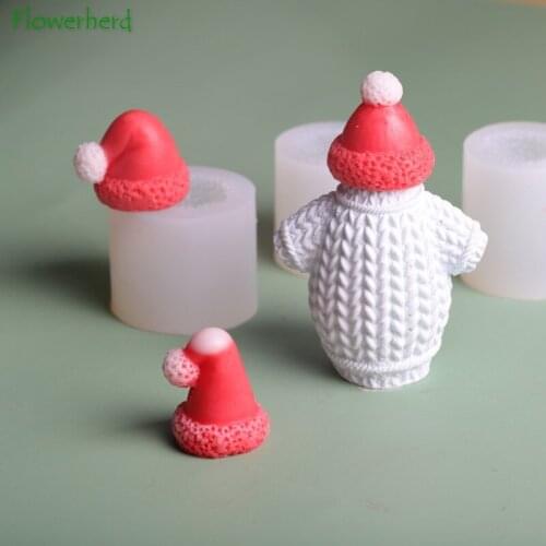 Christmas Hat Scented Candle Silicone Mould Candle Making Supplies DIY Resin Molds Creative Hat Cake Making Chocolate Mold