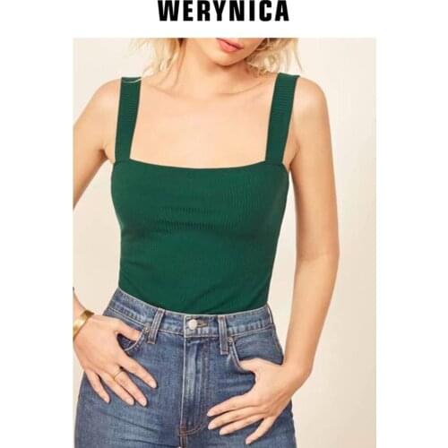 Werynica top female T-shirt for women tank top women clothes 2019 basic summer knitted top streetwear elastic top