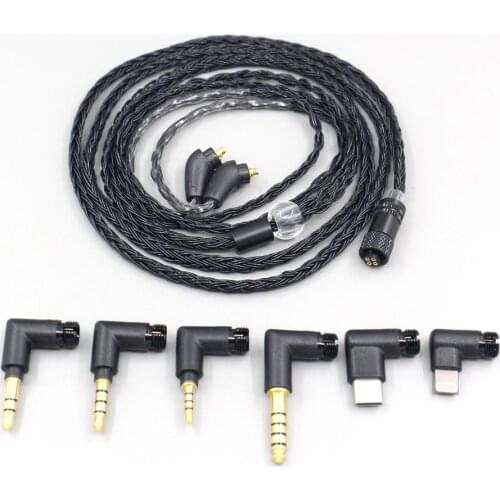 LN006954 16 Core Black OCC Awesome All In 1 Plug Earphone Cable For Sony XBA-H2 XBA-H3 XBA-Z5 xba-A3 xba-A2