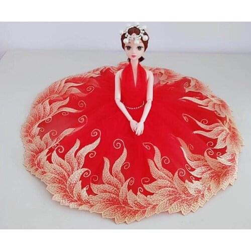 20Yards Embroidery Lace Trim Pink Red Ribbon Wedding Fabric Sewing DIY Garment Accessories High Quality