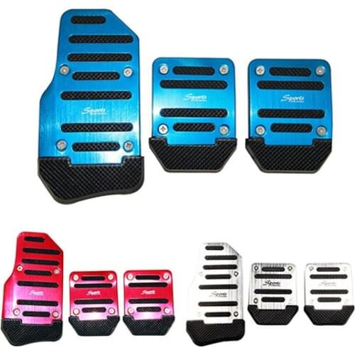 3Pcs Non-slip Car Accelerator Brake Foot Pedals Auto Vehicle Footrests Set