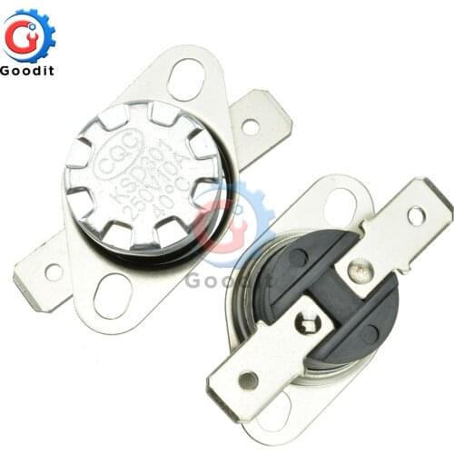 5pcs/lot KSD301 Normally Open Thermostat Temperature Thermal Control Switch 10A 250V 30 40-110 Degrees C (N.O.) On off NO Switch