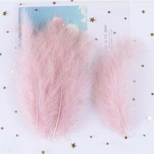 50PCS Colorful fluffy Turkey Feathers Marabou Feather Turkey 10-15 for Craft Plumes Making Jewelry Decoration Wedding Accessory