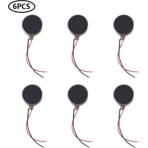 6Pcs 10x2.7mm Mini Motor DC 3V 85mA 12000rpm Flat Coin Button-Type Micro DC Vibrating Motor for DIY Electronic Toy