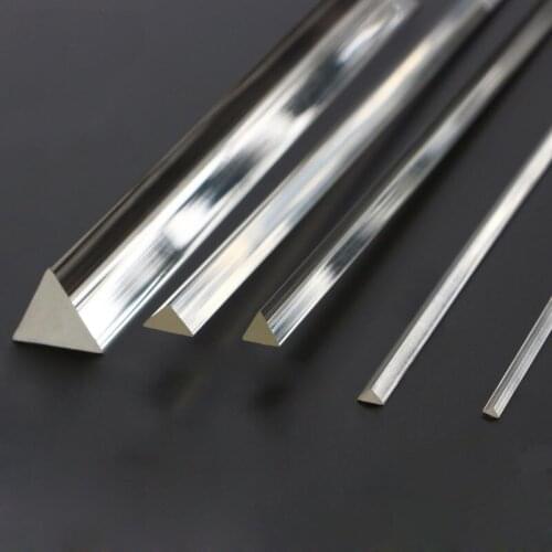 1pcs 20mmx20mm Acrylic triangle stick plexiglass acrylic transparent right angle rod PMMA lamp lighting 100/200/300mm long