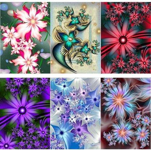 New 5D DIY Diamond Painting Abstract Flower Cross Stitch Scenery Diamond Embroidery Full Square Round Drill Crafts Home Decor