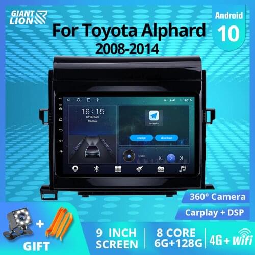 2DIN Android10.0 Car Radio For Toyota Alphard 2008-2014 Stereo Receiver GPS Navigation Auto Radio DSP Car Video NO 2DIN DVD IGO