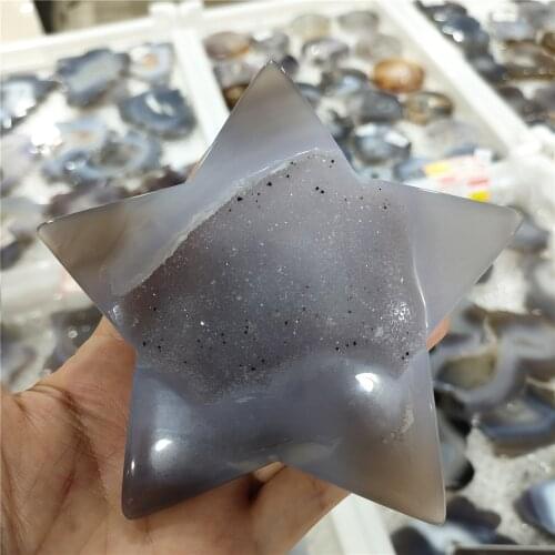 10-11cm Big Natural crystals and stones healing agate geode crystal star shape room decoration Chakra gifts