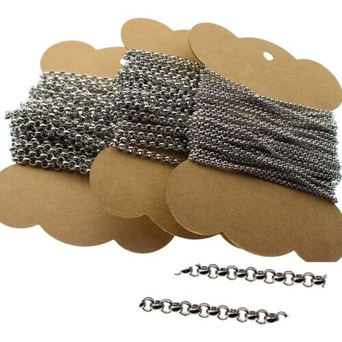 5meter/lot 2.5 3 4 mm Stainless Steel Chain Bulk for Jewelry Necklace Bracelet Making Findings Link Chain Necklace DIY Materials