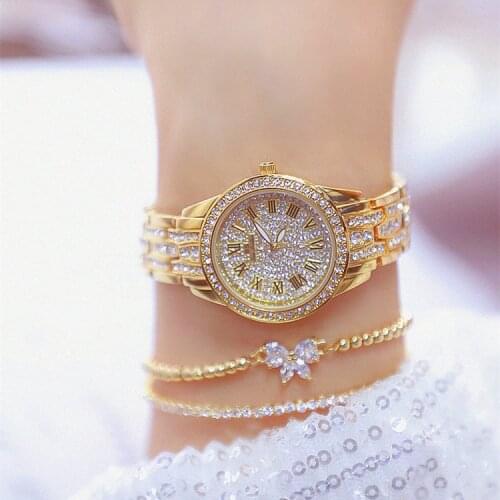 Fashion Full Diamond Womens Watch Crystal Ladies Bracelet Wrist Watches Clock relojes Quartz ladies watches for women150135